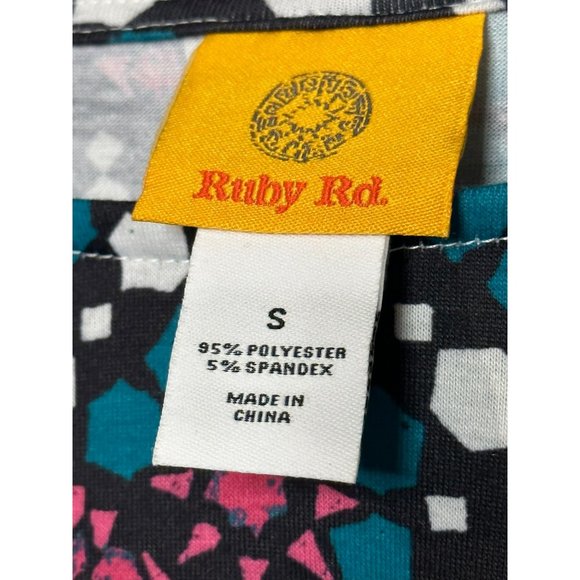 NWT Ruby Rd. Ladies Cut Out Sleeve Floral Pattern Scoop Neck Dress SZ Small - Picture 7 of 9